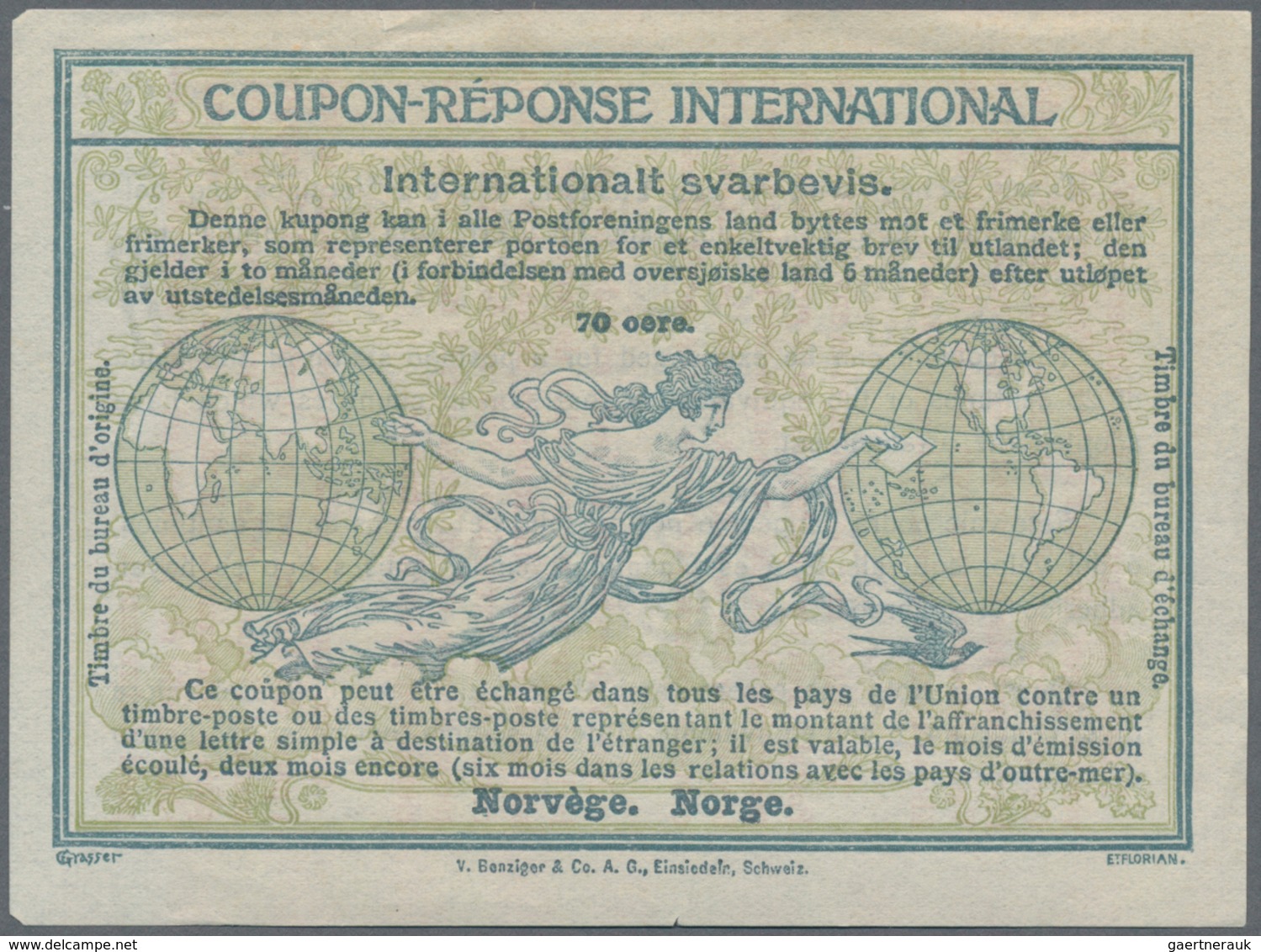 Norwegen: 1907. International Reply Coupon 70 Oere (Rome Type). Collector's Item From Archives! - Covers & Documents