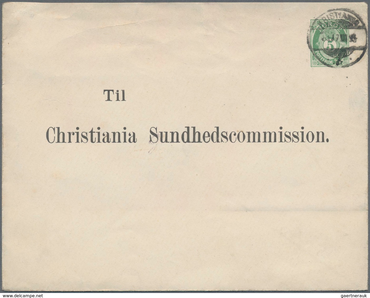 Norwegen - Ganzsachen: 1896 Commercially Used Private And Preprinted Postal Stationery Envelope, Loc - Postal Stationery