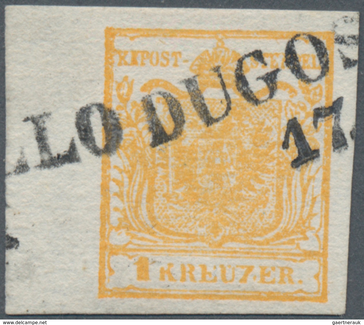 Österreich: 1854, 1 Kr. Gelb, Leuchtend Farbfrisches Exemplar Mit Breitem Linken Bogenrand, Klar Ges - Used Stamps