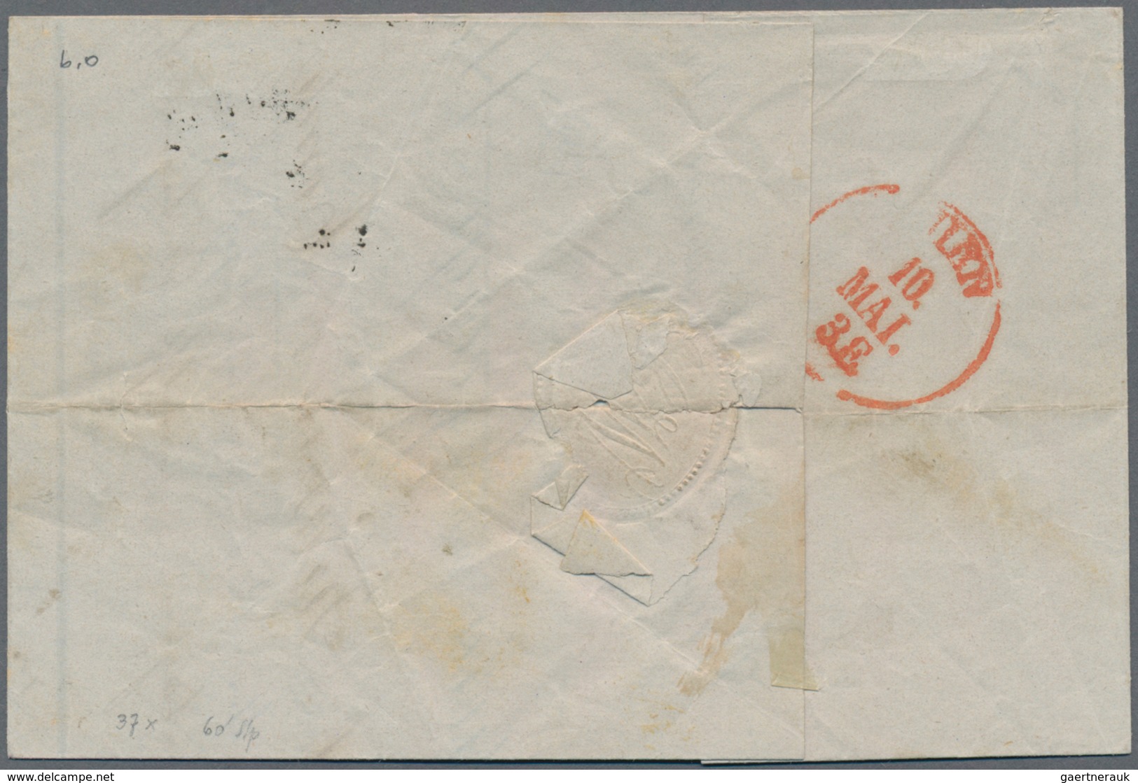 Österreich: 1850, Freimarke 9 Kr. Handpapier, Type I Auf Unkompletter Briefhülle Von Nachod Nach Wie - Used Stamps