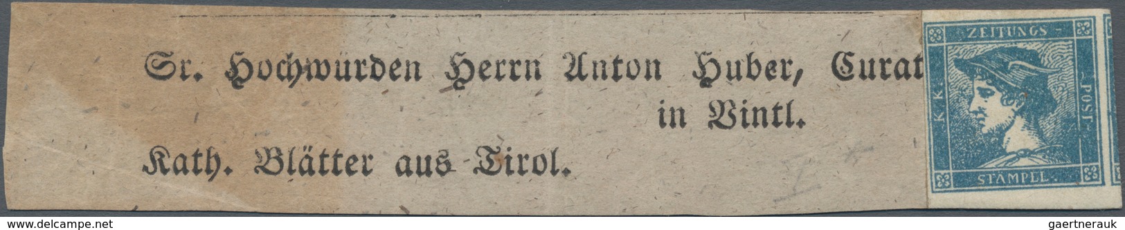 Österreich: 1851, BLAUER Merkur (0.6 Kr.) Type I Mit Rechts Anhängendem Teil Einer Zweiten Marke Daf - Gebraucht
