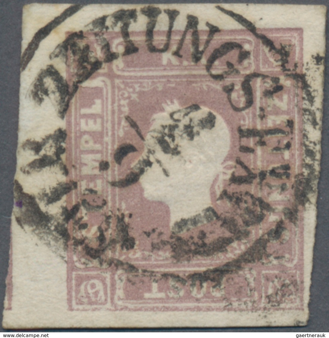 Österreich: 1858, Zeitungsmarke (1,05 Kr.) Lila, Type II Mit Schöner Kopfprägung, Kräftiger Einkreis - Used Stamps