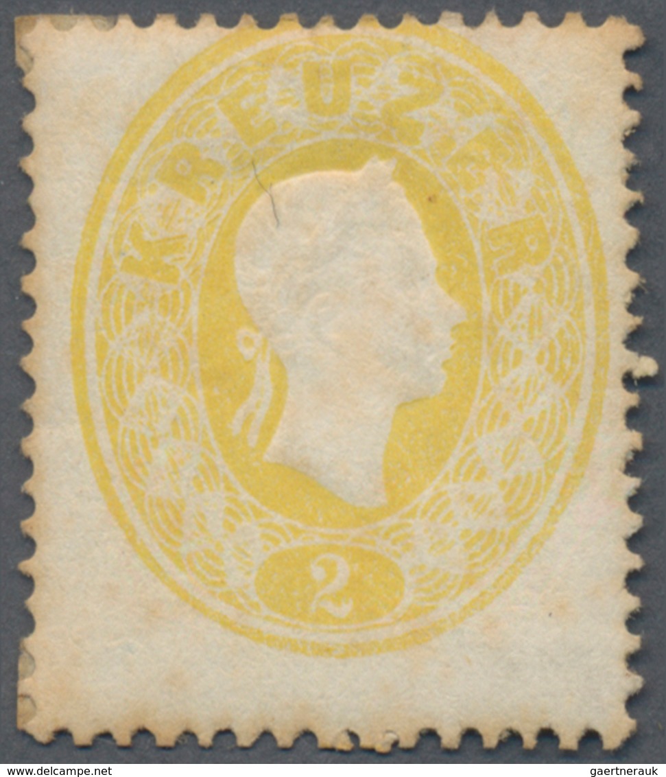 Österreich: 1860, Freimarke Kaiser Franz Joseph 2 Kr. (hell)gelb, Vollzähnige, Frische Marke Mit Fla - Used Stamps