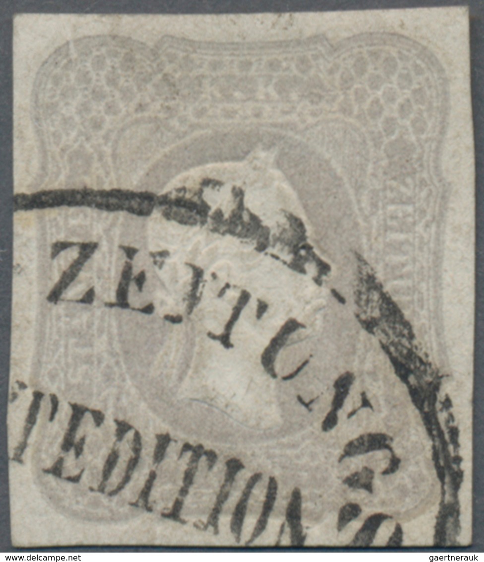 Österreich: 1861, Zeitungsmarke 1.05 Kr. Grauviolett, Farbfrisch, Allseits Breitrandig, Klar Entwert - Gebraucht