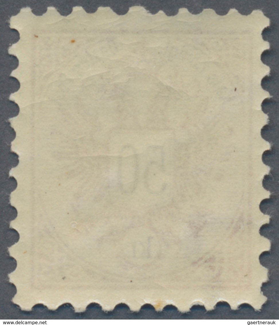 Österreich: 1883, Freimarke Doppeladler 50 Kr. Braunlila/schwarz, Postfrisch, "echt Und Einwandfrei" - Gebraucht