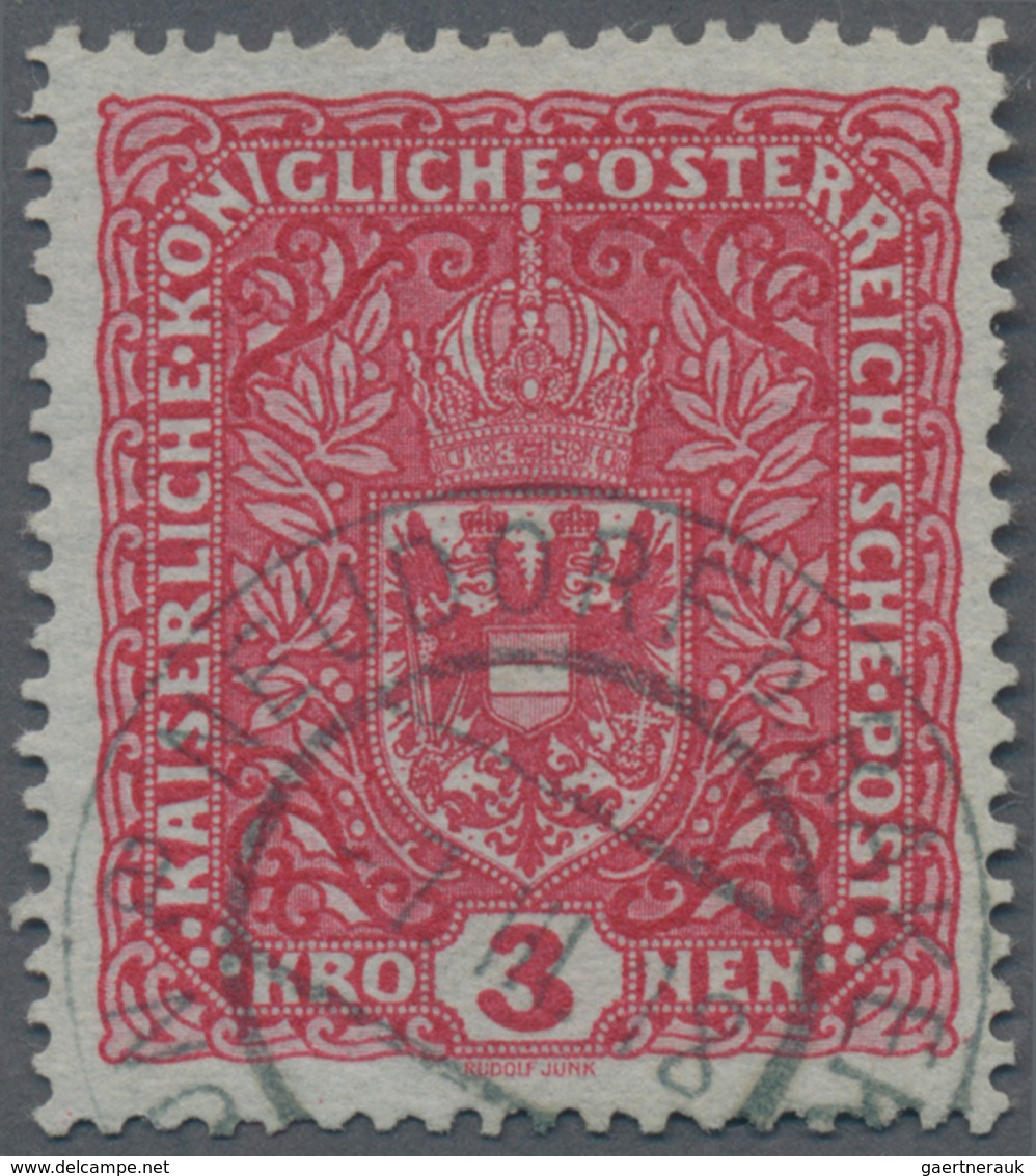 Österreich: 1917, 3 Kreuzer Hellkarmin Im Breitformat 26 X 29 Mm, Sauber Gestempelt, "echt Und Einwa - Gebraucht