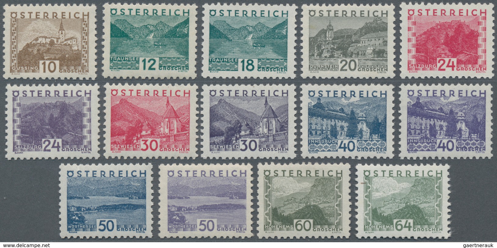 Österreich: 1932, Freimarken: Landschaften Im Kleinformat, Komplette Postfrische Serie Von 14 Werten - Gebraucht