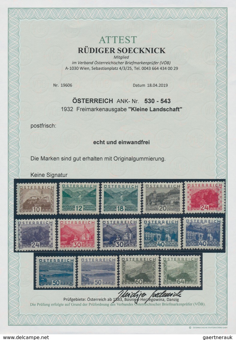 Österreich: 1932, Freimarken: Landschaften Im Kleinformat, Komplette Postfrische Serie Von 14 Werten - Gebraucht