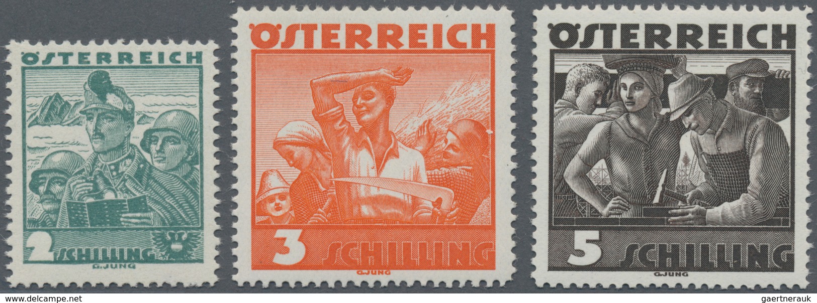 Österreich: 1934, Trachtenserie 21 Werte Komplett Einwandfrei Postfrisch, Mi€ 300,- - Gebraucht