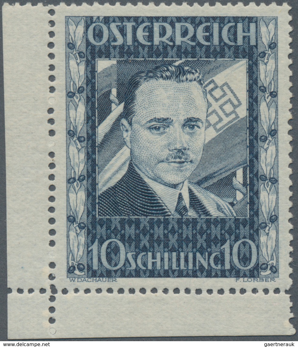 Österreich: 1936, 10 S Dollfuß, Marke Aus Der Linken Unteren Bogenecke, Ungebraucht, Sehr Sauber Ent - Used Stamps