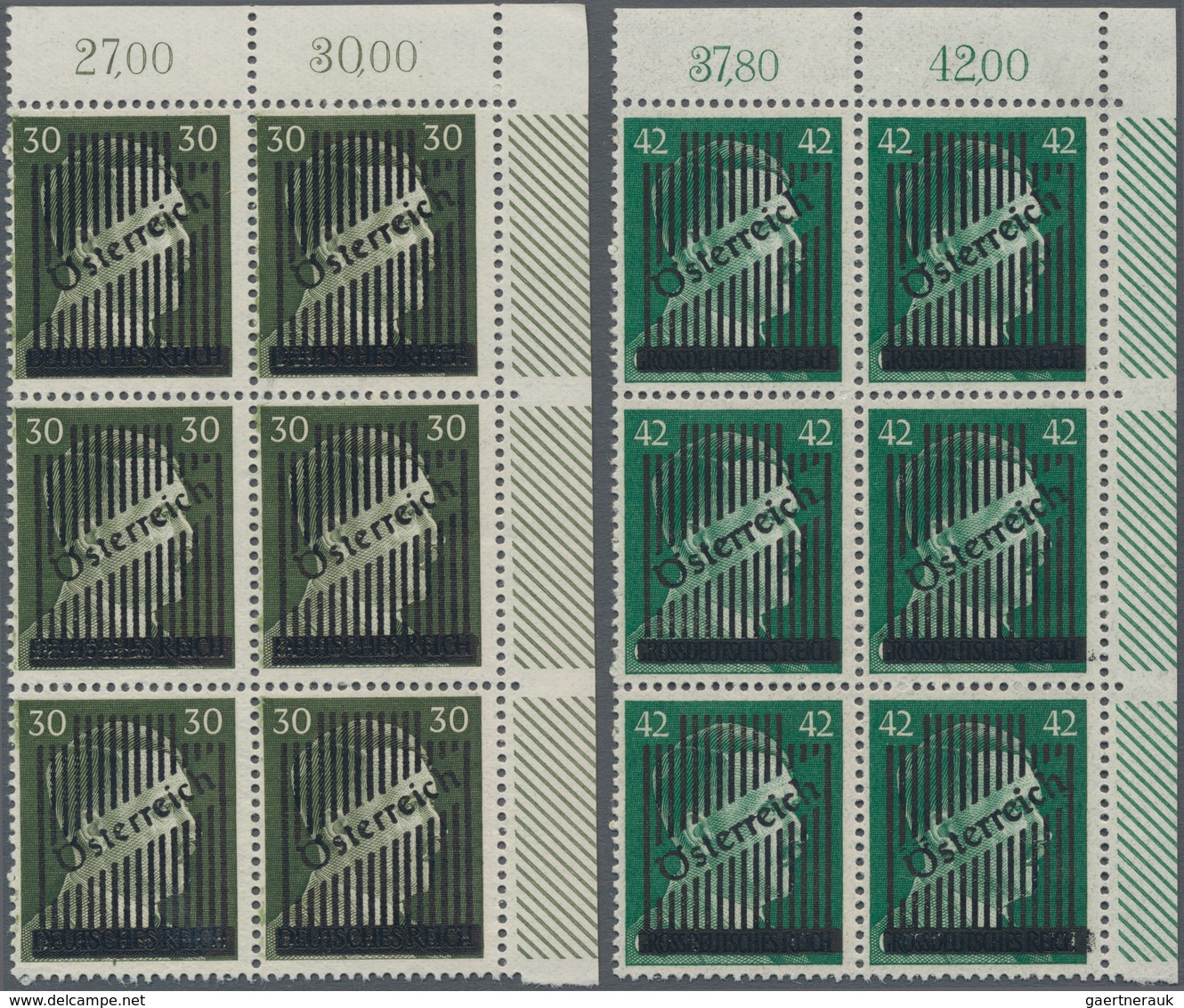 Österreich: 1945, III. Wiener Aushilfsausgabe 30 Pf. Grünoliv Und 42 Pf. Smaragdgrün Jeweils In Type - Used Stamps