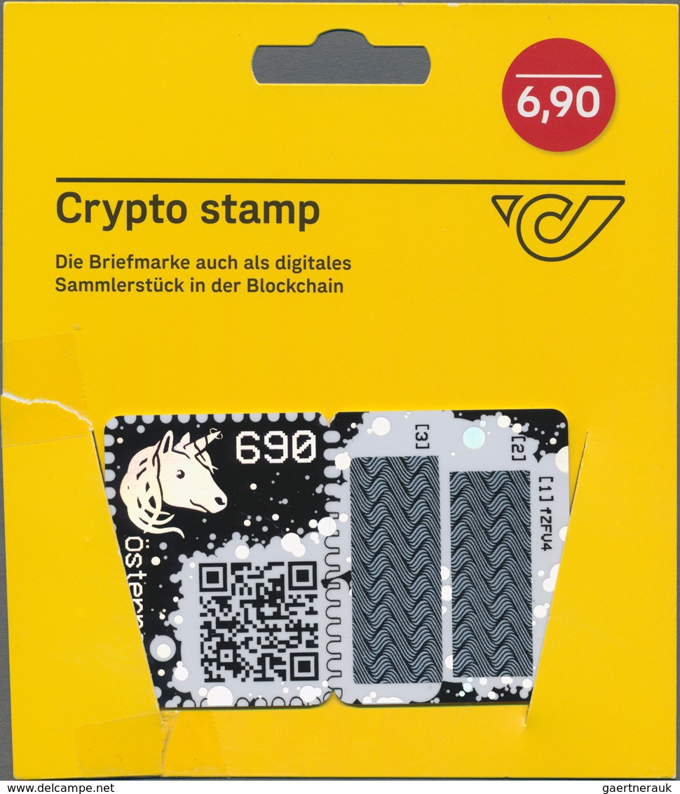 Österreich: 2019, Die Erste Crypto-Marken Der Welt. Satz Bestehend Aus 4 Karten: Schwarz, Gelb, Grün - Gebraucht