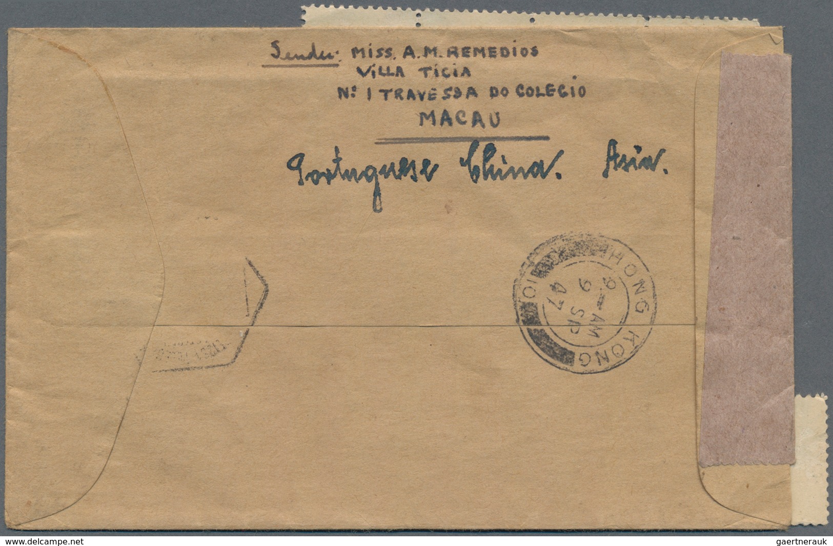 Österreich - Portomarken: 1947, INCOMING MAIL, Brief Aus Macau, Vs. Tagesstempel CORREIOS E TELEGRAF - Portomarken