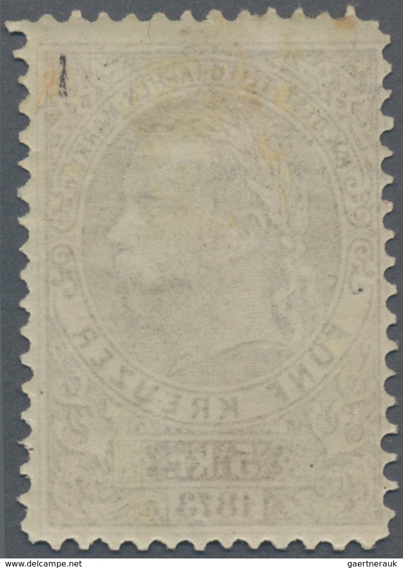 Österreich - Telegrafenmarken: 1873, Kaiser Franz Joseph 5 Kr Braun, Buchdruck ("Steindruck") In Zäh - Telegraphenmarken