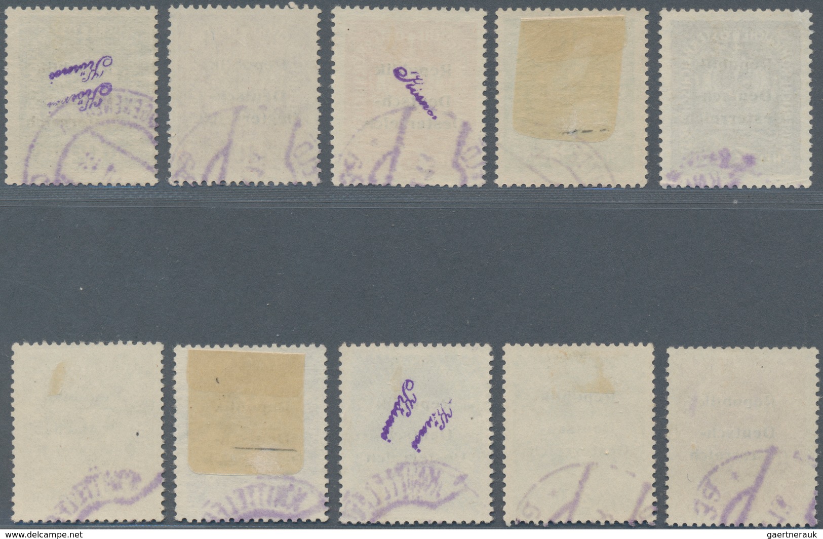Österreich - Lokalausgaben 1918/38 - Knittelfeld: 1918, 3 H Violett Bis 40 H Oliv - 10 Werte Mit Gef - Other & Unclassified