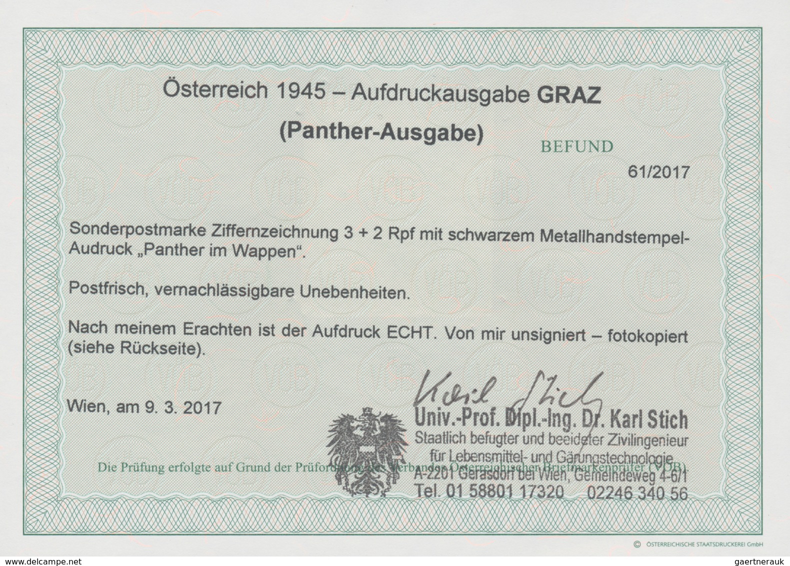 Österreich - Lokalausgaben 1945 - Graz: 1945, Ziffernzeichnung 3 + 2 Rpf Mit Schwarzem Metallhandste - Other & Unclassified
