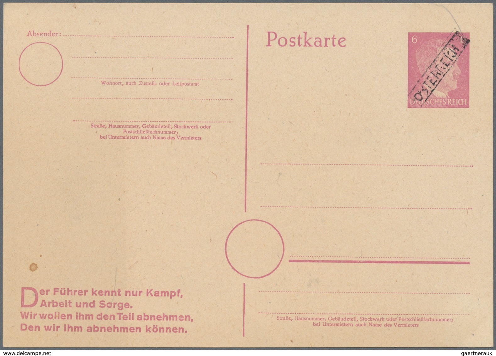 Österreich - Lokalausgaben 1945 - Senftenberg: 1945, SENFTENBERG: Sechs Hitler-Postkarten Dabei 2 X - Other & Unclassified
