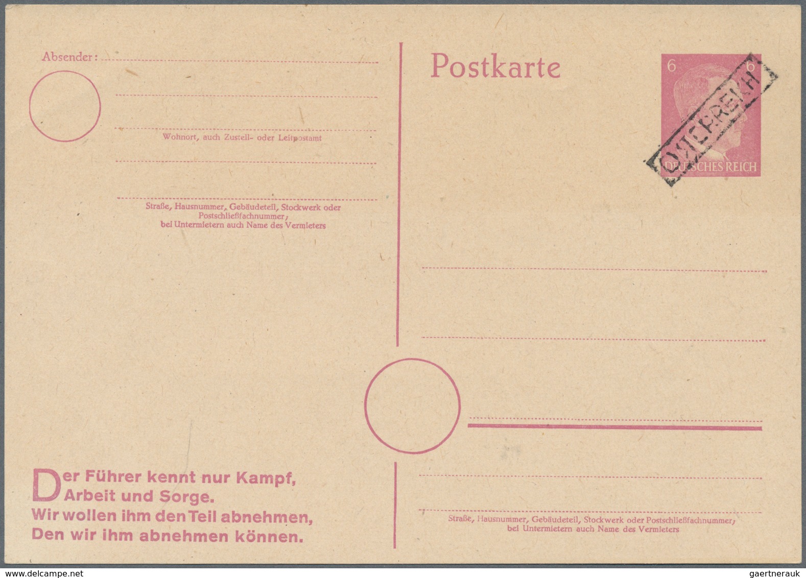 Österreich - Lokalausgaben 1945 - Senftenberg: 1945, SENFTENBERG: Sechs Hitler-Postkarten Dabei 2 X - Other & Unclassified