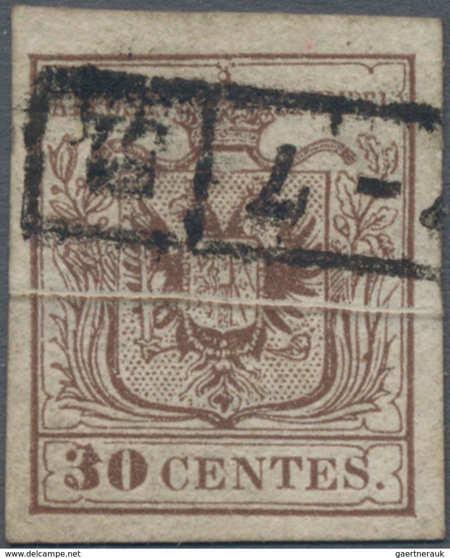 Österreich - Lombardei Und Venetien: 1850, 30 C. Braun HP Allseits Voll- Bis Breitrandig Mit Klarer - Lombardy-Venetia