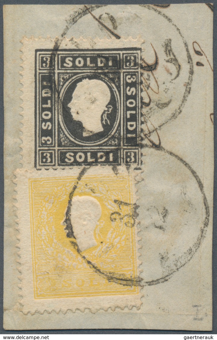 Österreich - Lombardei Und Venetien: 1858, 2 So Gelb Und 3 So Schwarz, Beide Type I (übliche Zentrie - Lombardy-Venetia