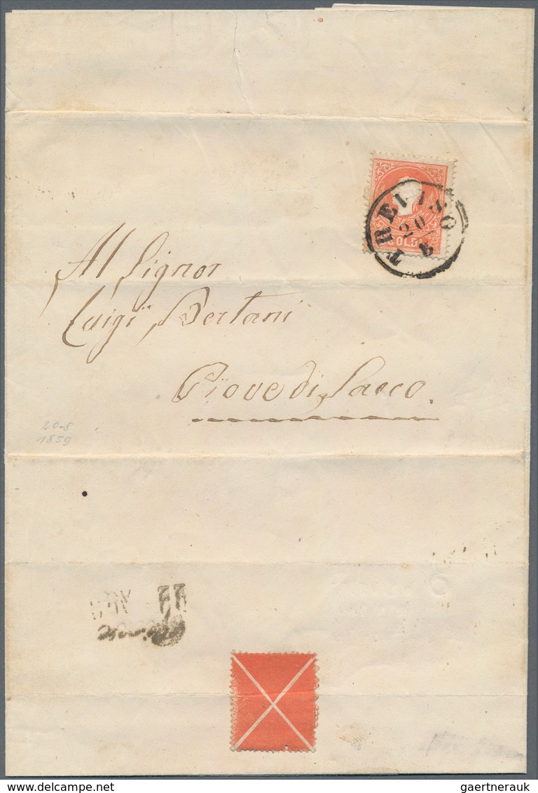 Österreich - Lombardei Und Venetien: 1859 'Franz Joseph' 5 S. Rot Zusammen Mit Ihrem Andreaskreuz (a - Lombardo-Venetien