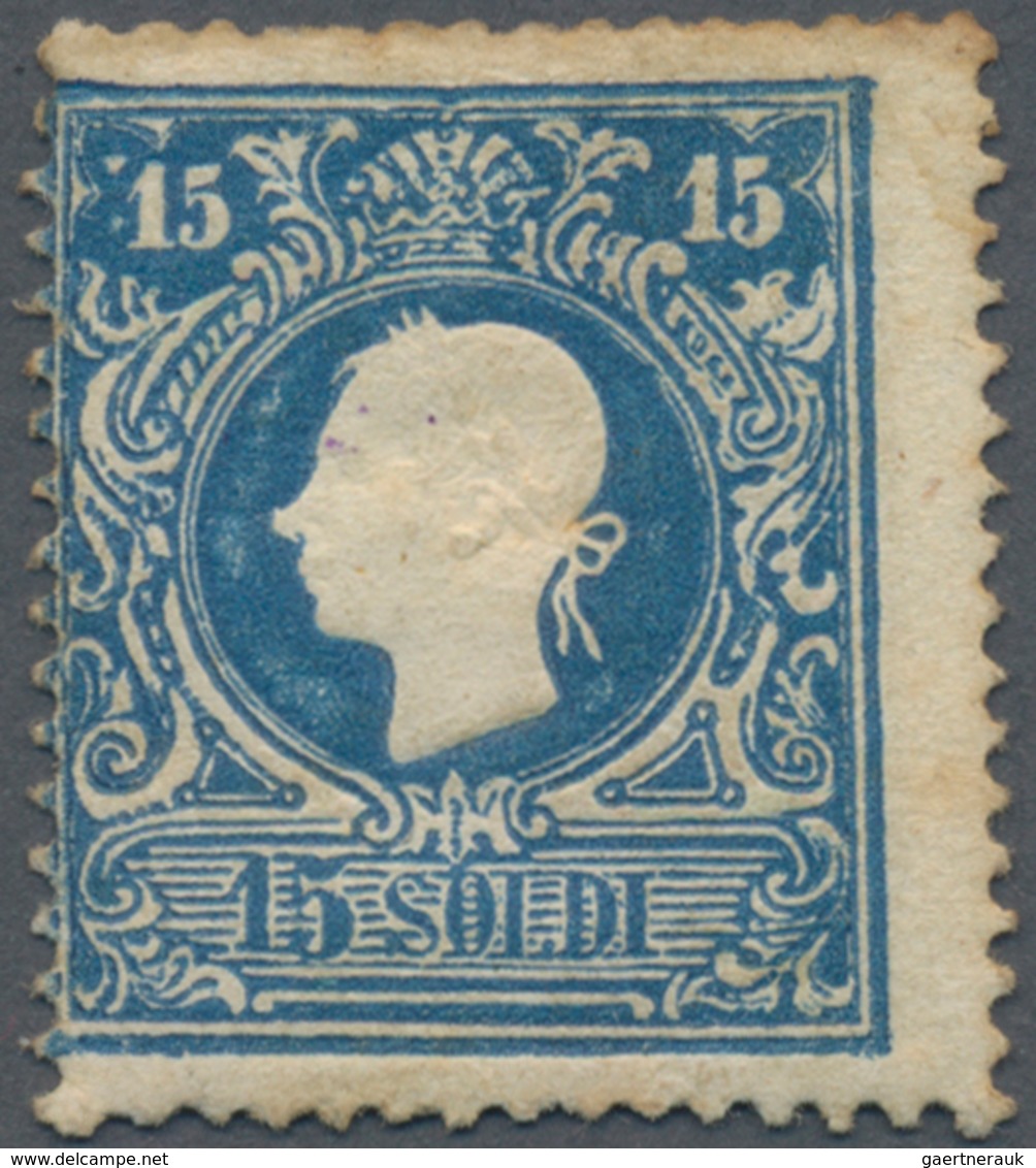 Österreich - Lombardei Und Venetien: 1859. 15 Soldi Blau, Type II, Ungebraucht Mit Originalgummi, Le - Lombardo-Venetien