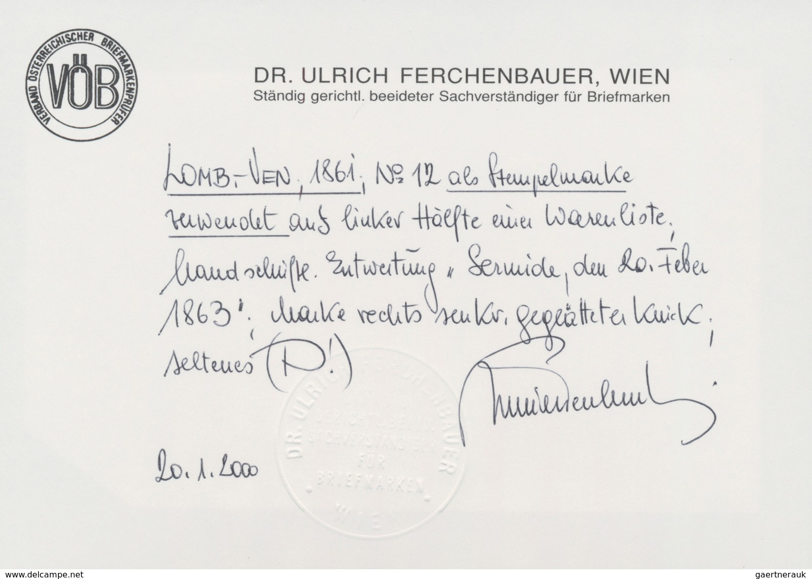 Österreich - Lombardei Und Venetien: 1862, 5 Soldi Rot, Verwendet Als STEMPELMARKE, übergehend Hands - Lombardy-Venetia