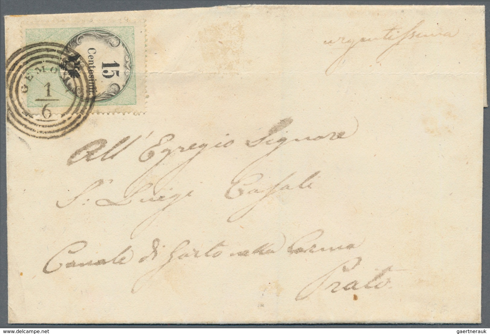 Österreich - Lombardei Und Venetien - Stempelmarken: 1854, 15 C Grün/schwarz, Buchdruck, Klar Entwer - Lombardo-Venetien