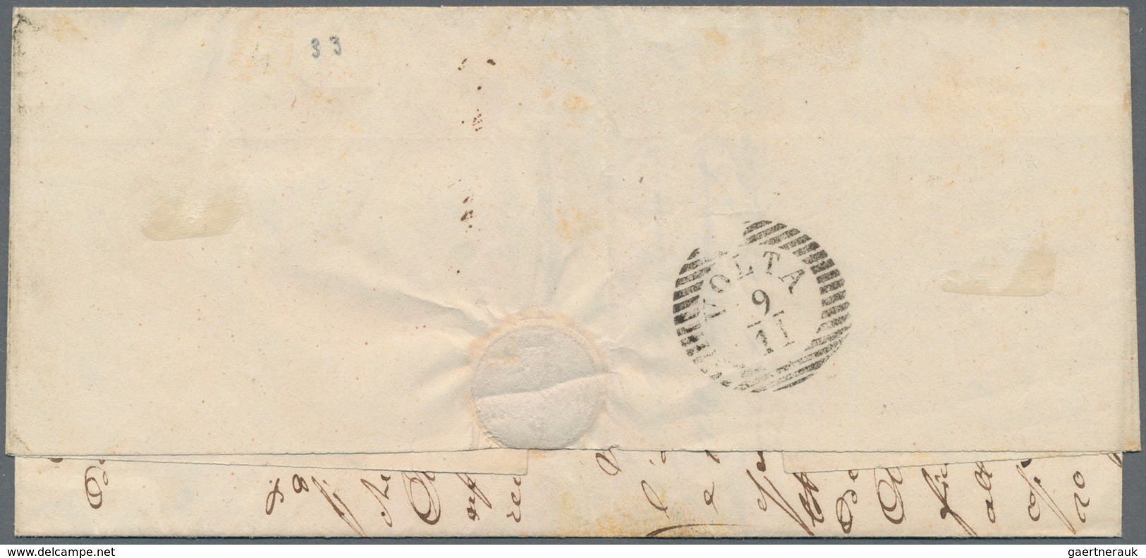 Österreich - Lombardei Und Venetien - Stempelmarken: 1854, 15 C Grün/schwarz, Buchdruck, Entwertet M - Lombardo-Venetien