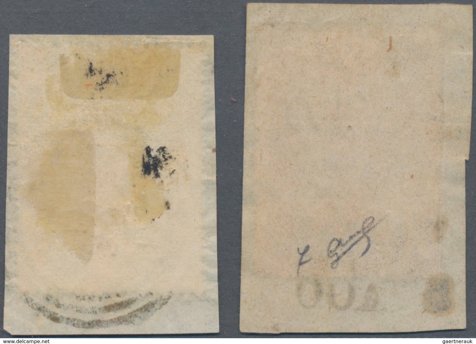 Österreich - Lombardei Und Venetien - Stempelmarken: 1854, 15 C Grün/schwarz, Kupferdruck, Zwei Exem - Lombardy-Venetia