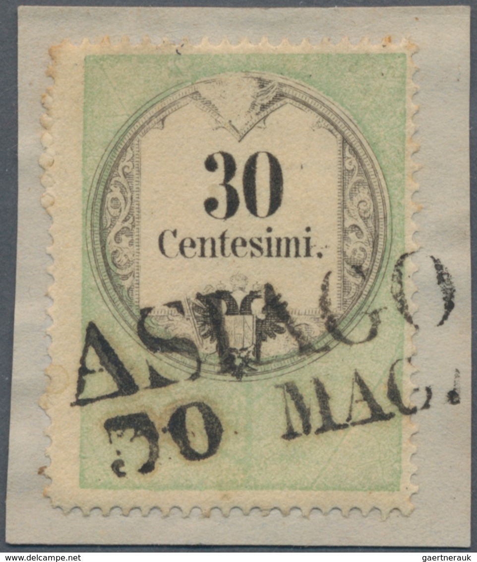 Österreich - Lombardei Und Venetien - Stempelmarken: 1854, 30 C Grün/schwarz, Kupferdruck, Sauber En - Lombardo-Venetien