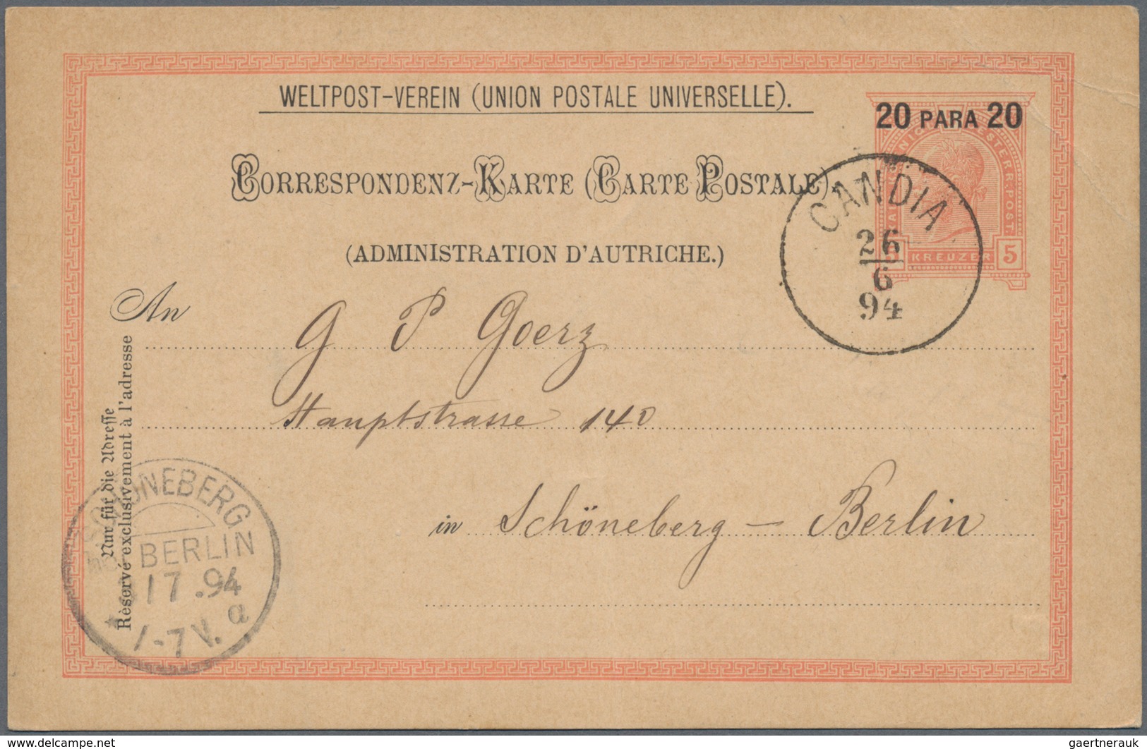 Österreichische Post In Der Levante: 1893/1900, Vier Bedarfsgerecht Verwendete Ganzsachenpostkarten - Levante-Marken
