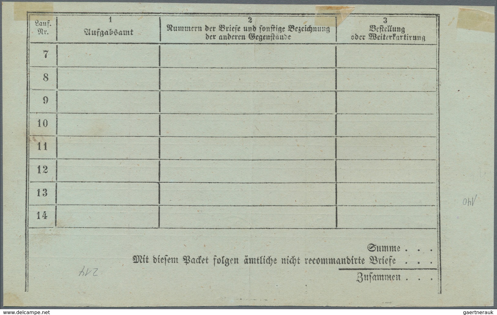 Österreich - Verwendung In Liechtenstein: 1869, Begleitschein Rekommandierter Briefe Von BALZERS Mit - Other & Unclassified