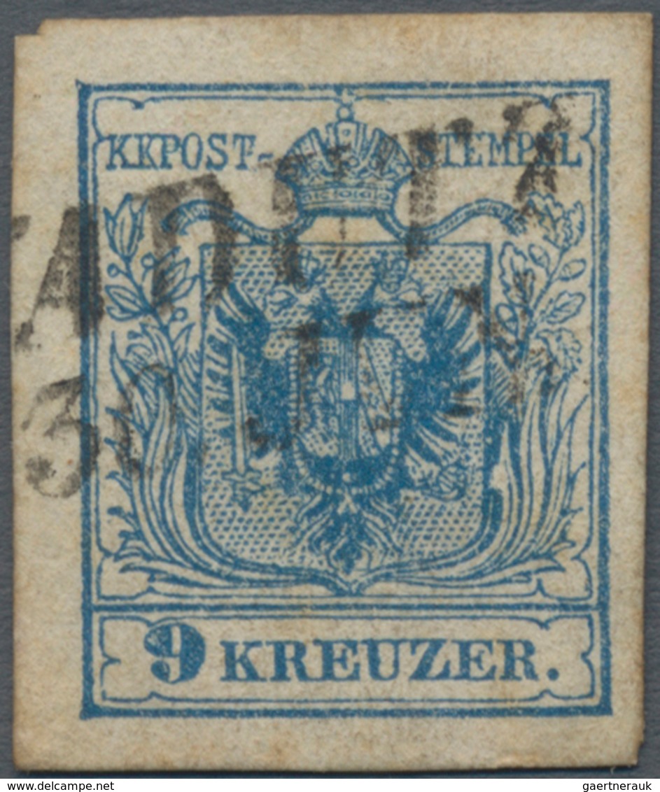 Österreich - Verwendung In Liechtenstein: 1854, 6 Kr. Blau Maschinenpapier Type III Mit L2 (V)ADUTZ, - Sonstige & Ohne Zuordnung