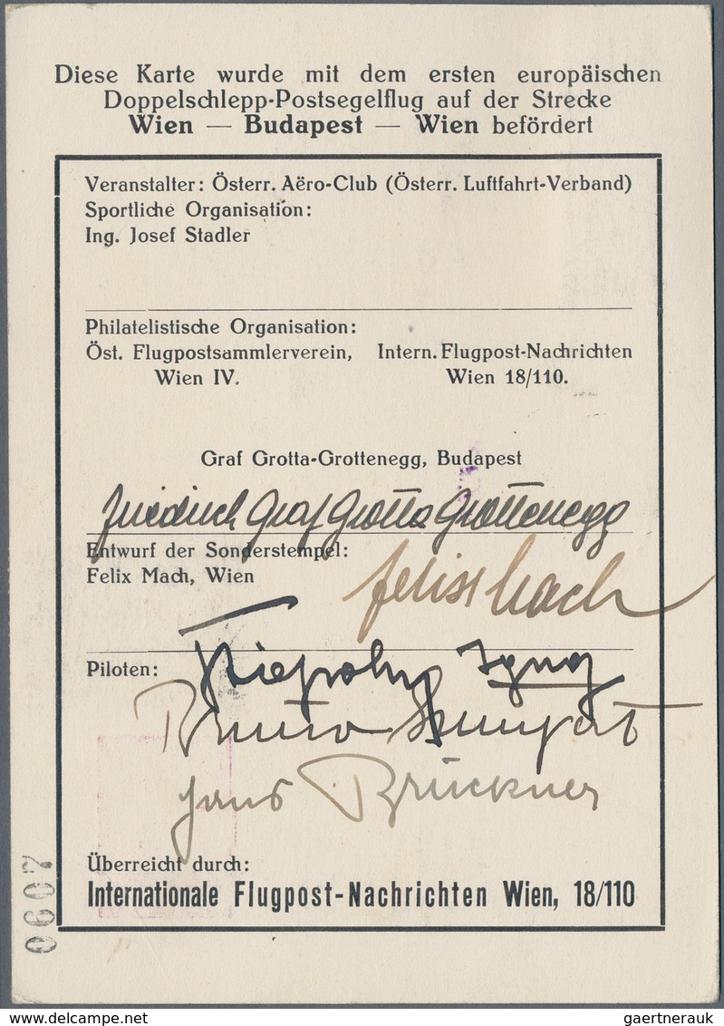 Österreich - Flugpost: 1936 (18.5.), Autogramm-Karte Mit Wertstempel 15 Gr. Pilotenkopf Sowie 60 Gr. - Other & Unclassified