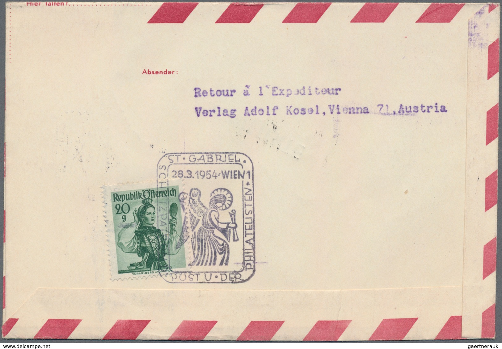 Österreich - Flugpost: 1954 (28.3.), Privat-Luftpost-Faltbrief Trachten 1 S. Rot Mit Zudruck 'PRIMO - Sonstige & Ohne Zuordnung