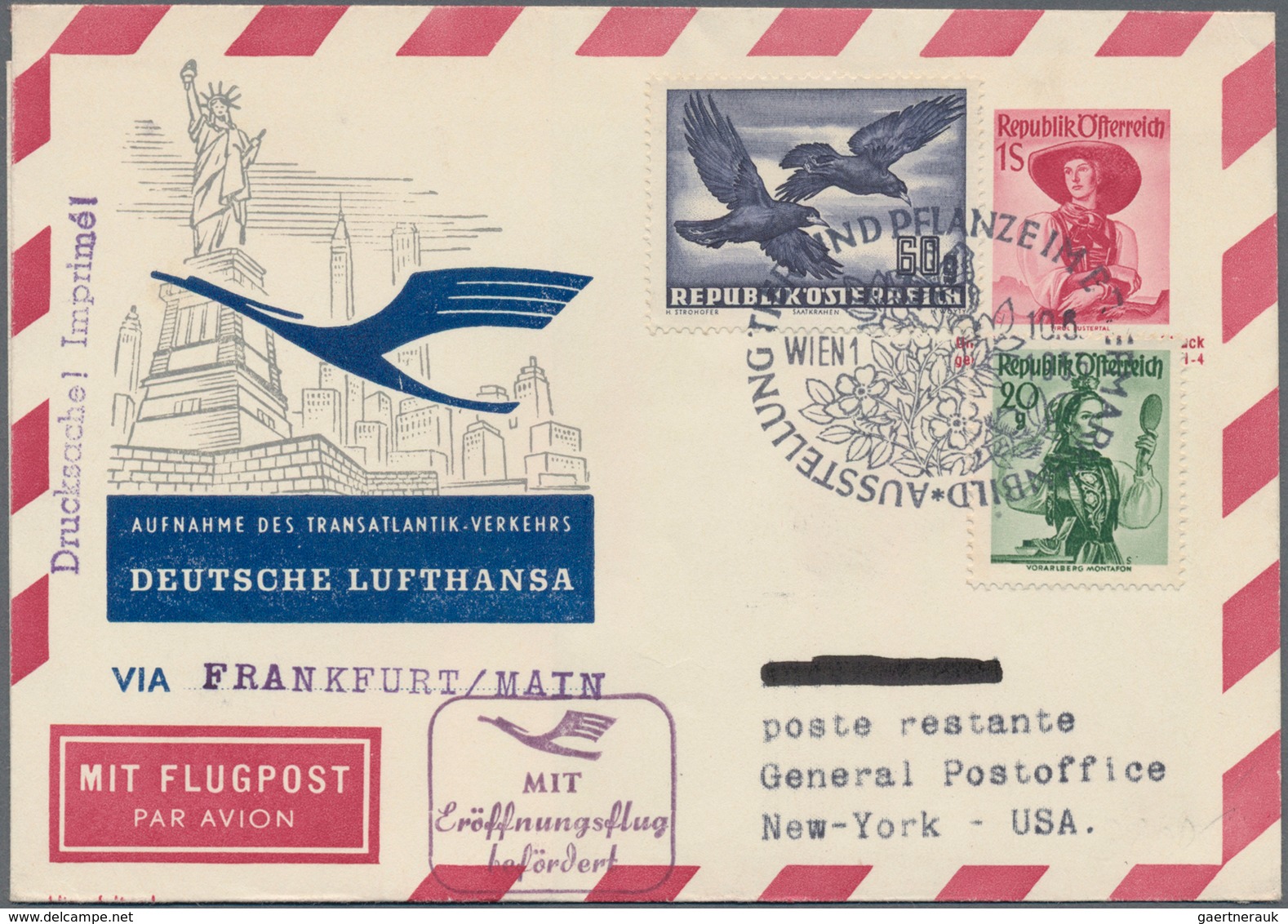 Österreich - Flugpost: 1955 (10.6.), Privat-Luftpost-Faltbrief Trachten 1 S. Rot Mit Zudruck 'Aufnah - Sonstige & Ohne Zuordnung