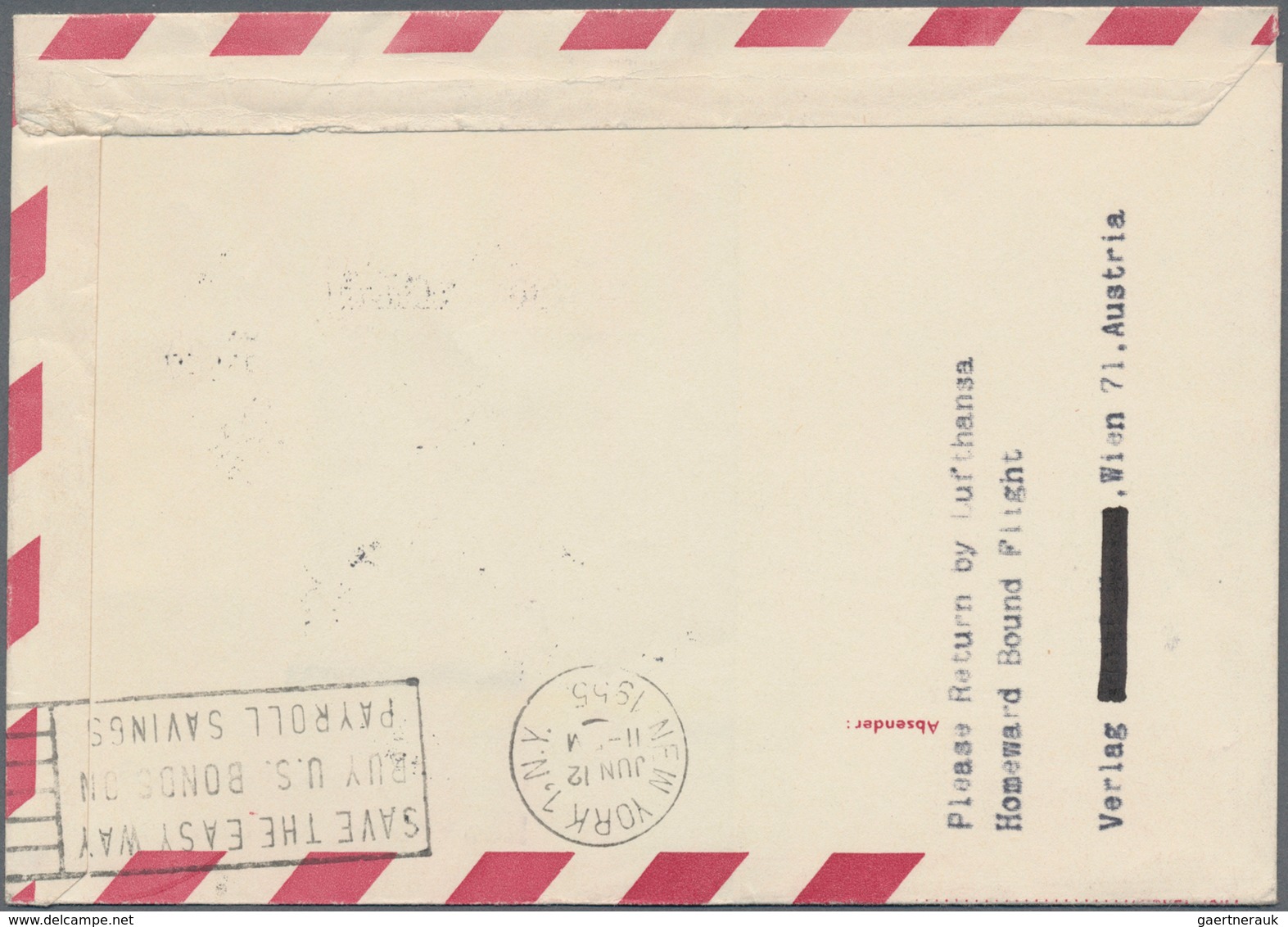 Österreich - Flugpost: 1955 (10.6.), Privat-Luftpost-Faltbrief Trachten 1 S. Rot Mit Zudruck 'Aufnah - Other & Unclassified