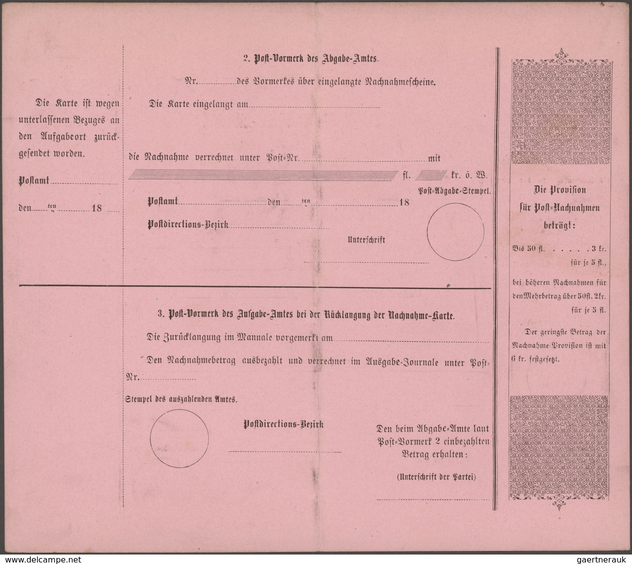 Österreich - Ganzsachen: 1875, Drei Ungebrauchte Postnachnahmekarten 10 Kr. Blau Auf Dunkellilarosa - Sonstige & Ohne Zuordnung