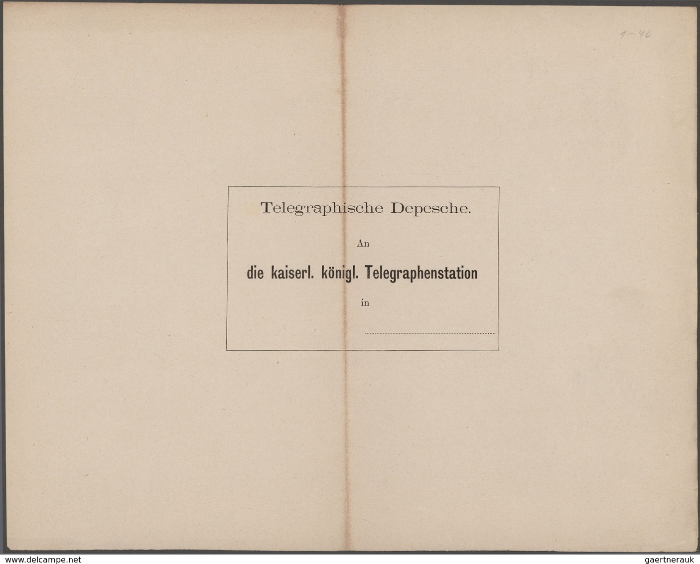 Österreich - Ganzsachen: 1878, Ungebrauchtes Telegrammblatt 50 Kr. Lilagrau Mit Trennung Zwischen Te - Other & Unclassified