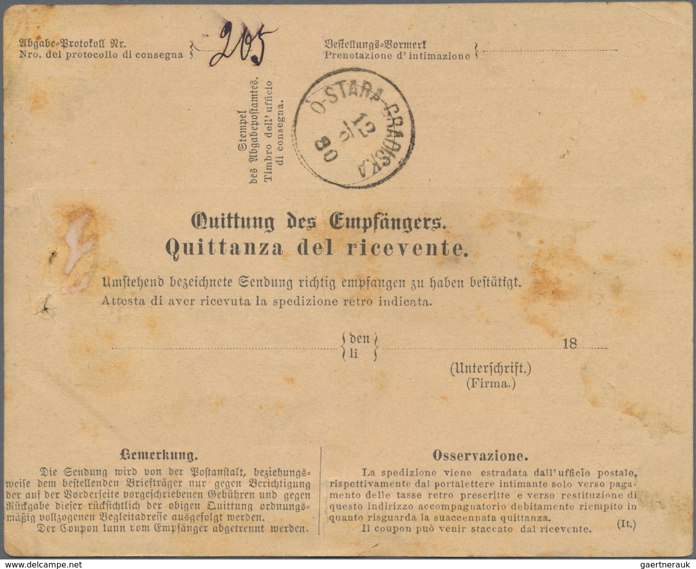 Österreich - Ganzsachen: 1880/81, Drei Gebrauchte Postbegleitadressen, Einmal In Italienischer Sprac - Other & Unclassified