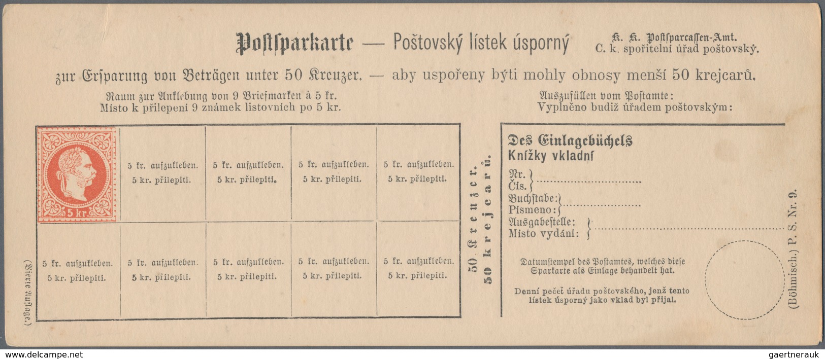 Österreich - Ganzsachen: 1882, Zwei Ungebrauchte Und Ungefaltete Postsparkarten 5 Kr. Rot Auf Hellsä - Other & Unclassified