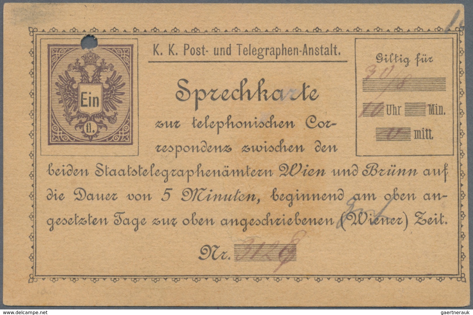 Österreich - Ganzsachen: 1886, Drei Gebrauchte Telefonkarten (Sprechkarten Zur Telephonischen Corres - Sonstige & Ohne Zuordnung