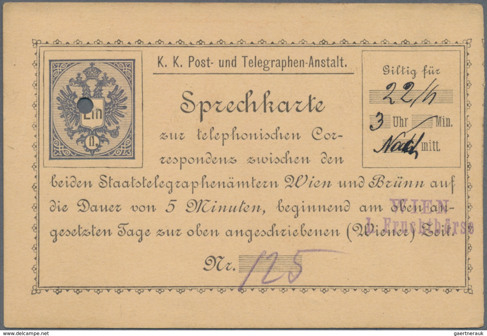 Österreich - Ganzsachen: 1886, Drei Gebrauchte Telefonkarten (Sprechkarten Zur Telephonischen Corres - Other & Unclassified