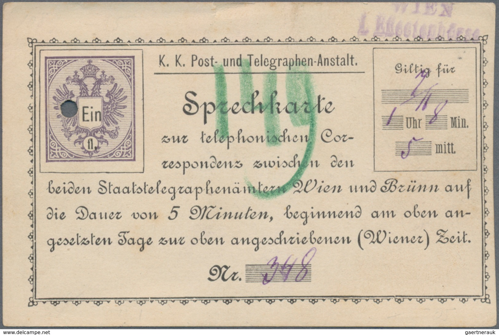 Österreich - Ganzsachen: 1886, Drei Gebrauchte Telefonkarten (Sprechkarten Zur Telephonischen Corres - Sonstige & Ohne Zuordnung