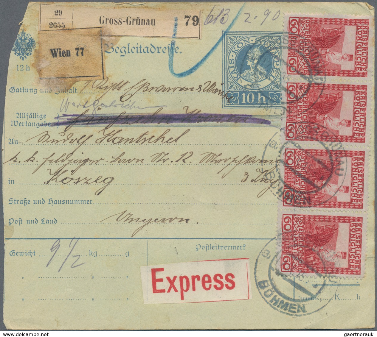 Österreich - Ganzsachen: 1908/16, Drei Verschiedene Bedarfsgerecht Gebrauchte Postbegleitadressen Al - Sonstige & Ohne Zuordnung