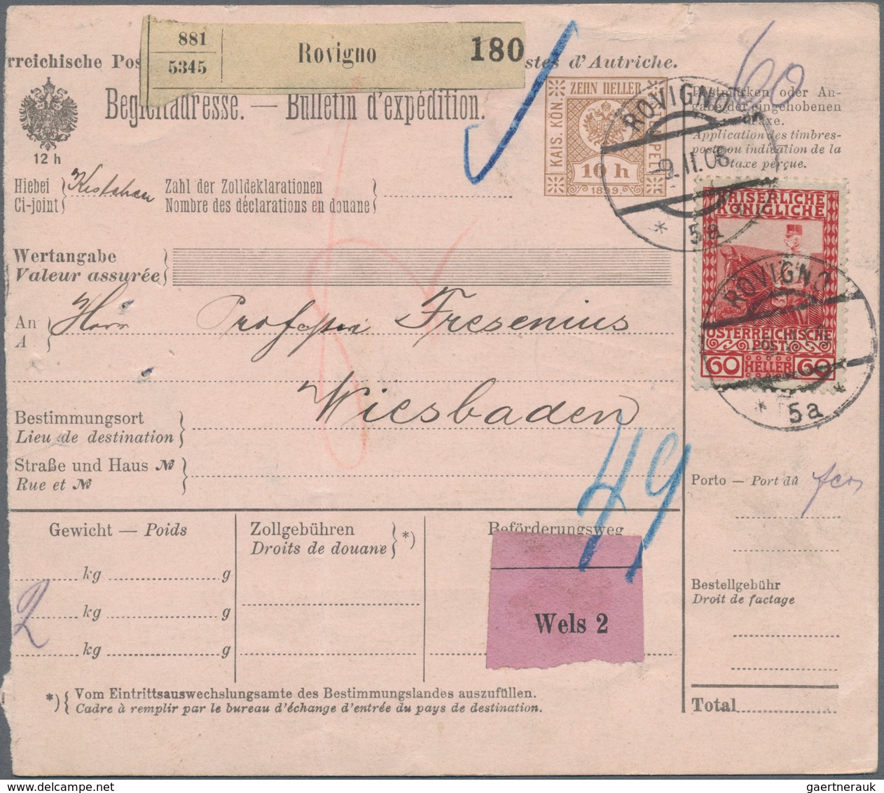 Österreich - Ganzsachen: 1908/16, Drei Verschiedene Bedarfsgerecht Gebrauchte Postbegleitadressen Al - Other & Unclassified