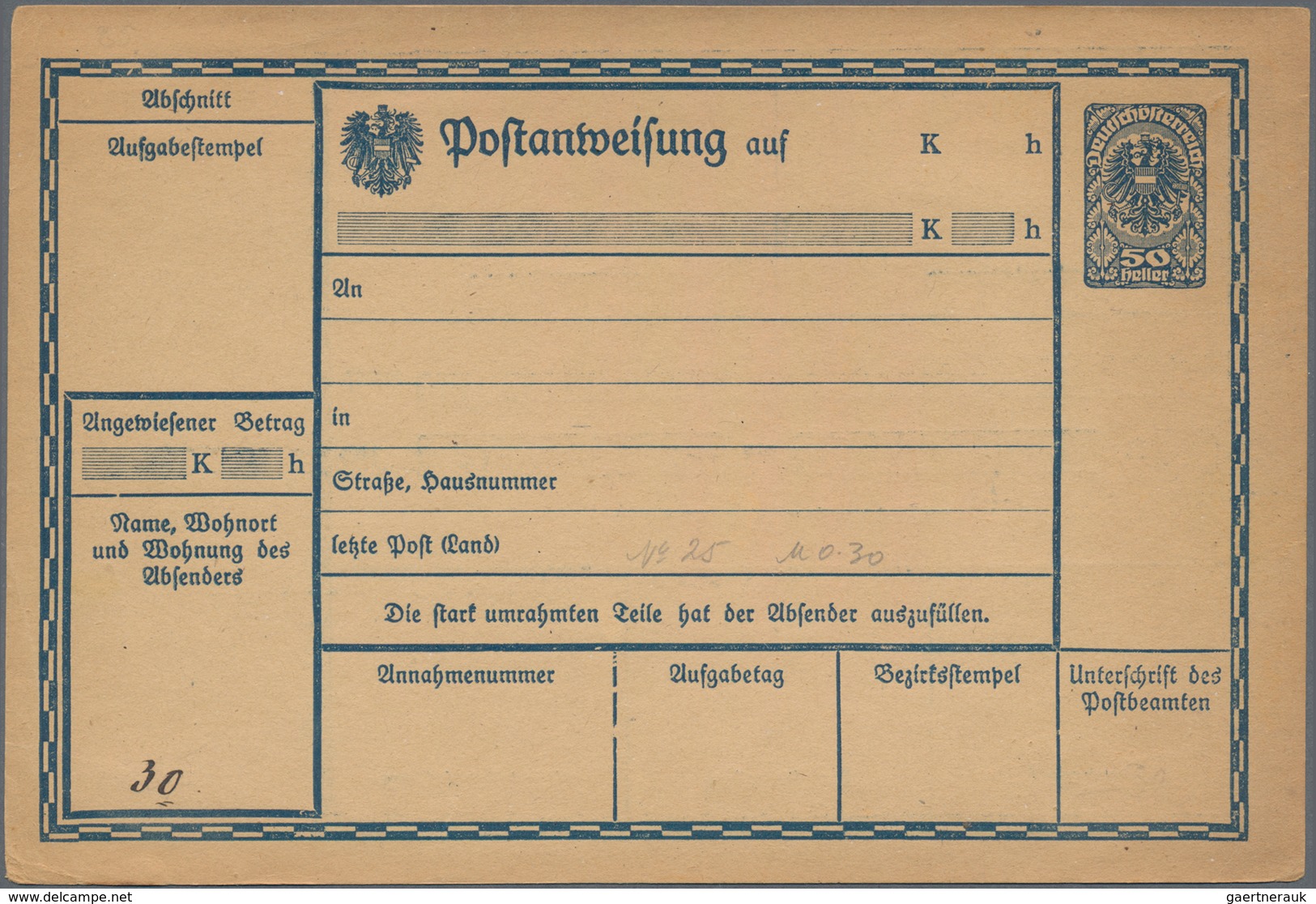 Österreich - Ganzsachen: 1919/20, Zwei Ungebrauchte Postanweisungen Und Eine Ungebrauchte Bedeckungs - Other & Unclassified