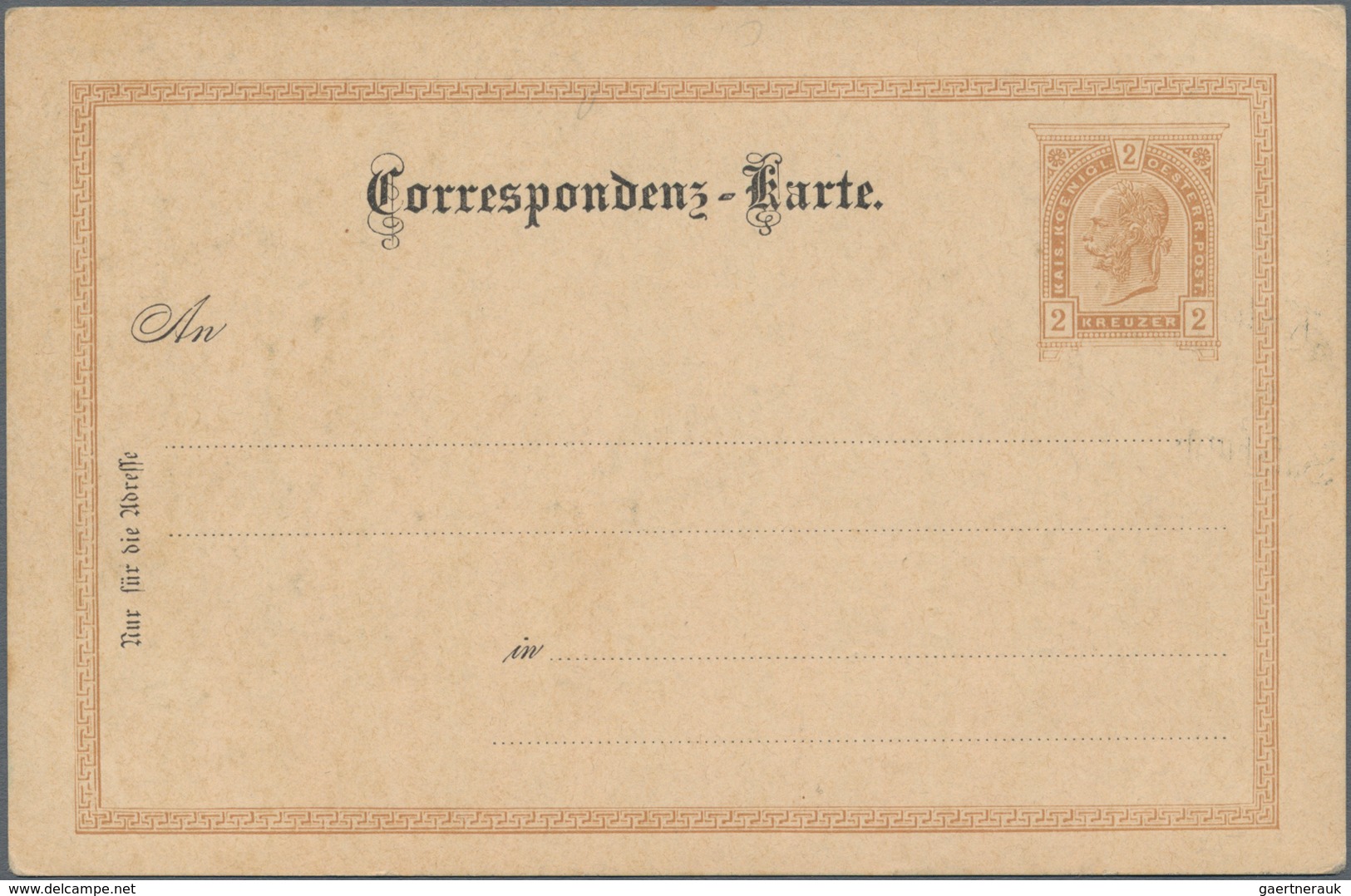 Österreich - Privatganzsachen: 1890, Ungebrauchte Ganzsachenbildpostkarte 2 Kreuzer Kaiser Braun Fra - Other & Unclassified