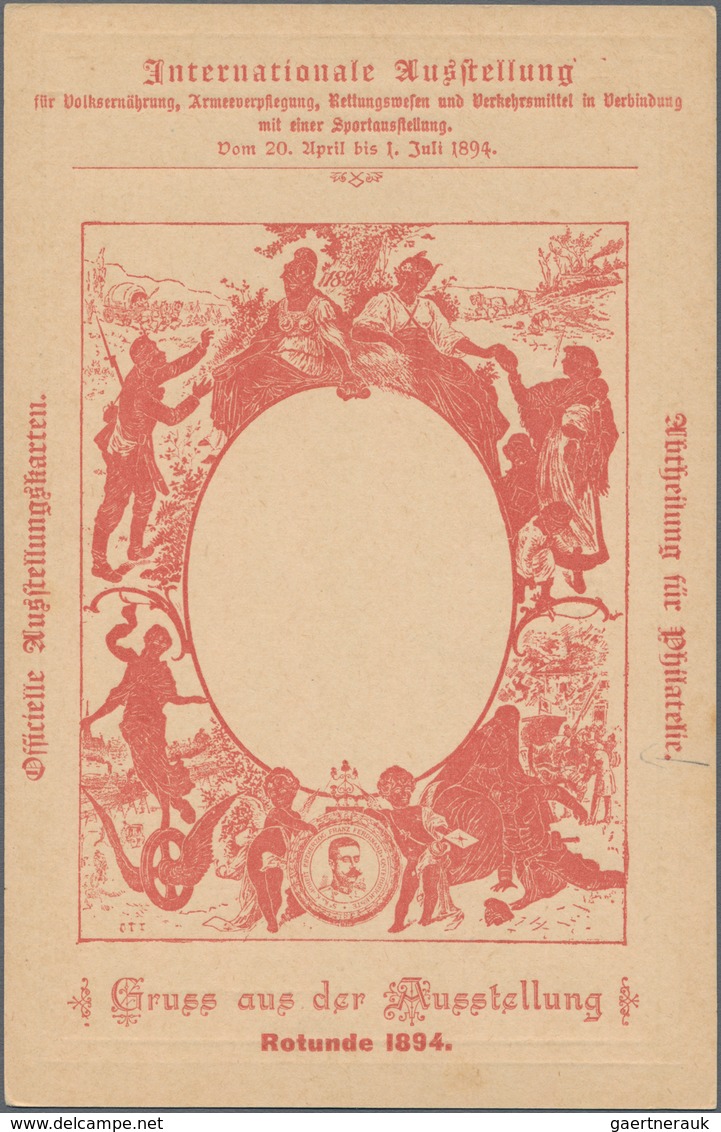 Österreich - Privatganzsachen: 1894. Set Von 3 Privat-Postkarten 2 Kr Franz Joseph "Internationale A - Other & Unclassified